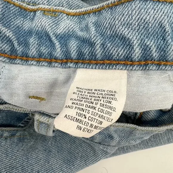 90s Vintage Geoffrey Beene Light Wash Straight Leg Jeans 33x30 100% Cotton Denim - Picture 5 of 8